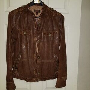 Danier Brown Leather Jacket Size Small